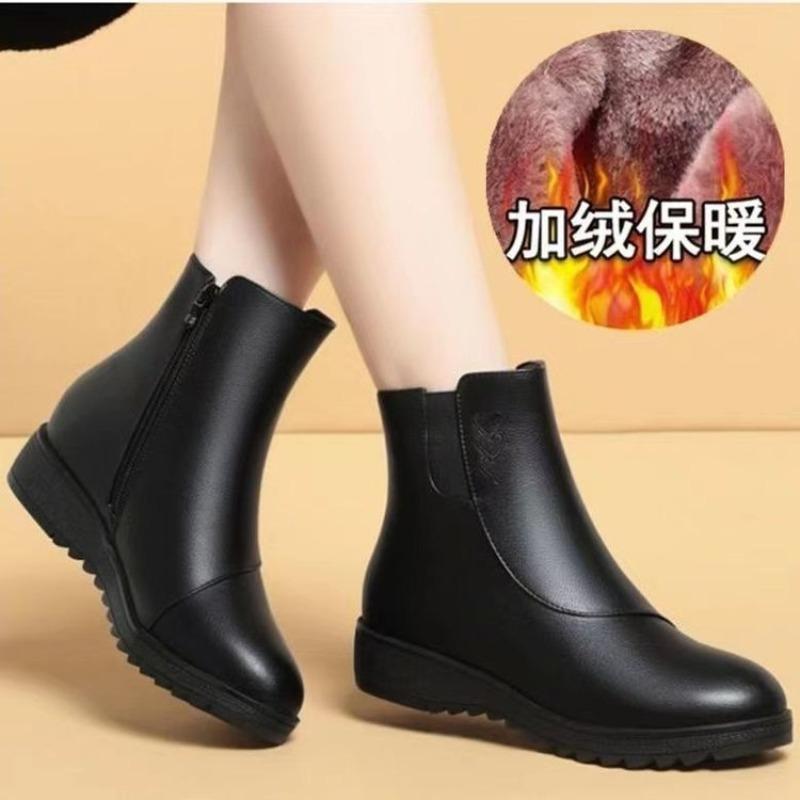 Fashion versatile short tube flat-bottomed short boots autumn and winter new thick-soled velvet thickened warm snow boots shoes