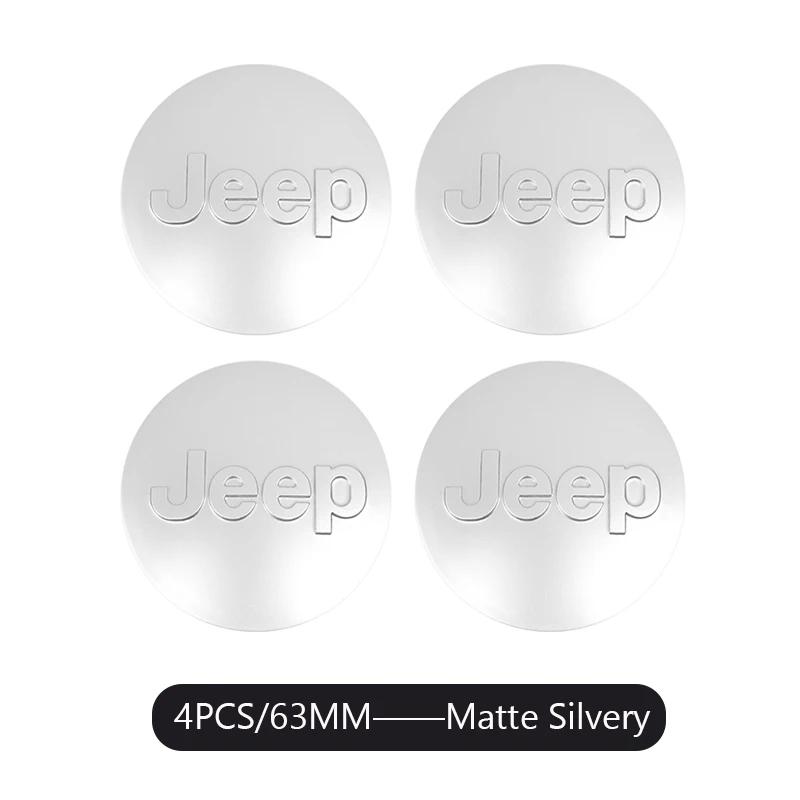 For Jeep 4PCS 55/63MM Car Wheel Center Hub Caps Cover For Jeep Grand Cherokee Wrangler JK Gladiator Compass Renegade Patriot