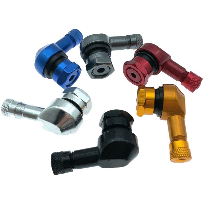 Aluminum Alloy Tire Valve Nozzle Clamp Motorcycle Rim 90Degree Angle Aluminum Alloy Valve Motorcycle Wheel Tire Moto Accessories