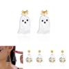 Acrylic Geometric Ghost Dangle Earrings With Electroplated Finish For Stylish Women