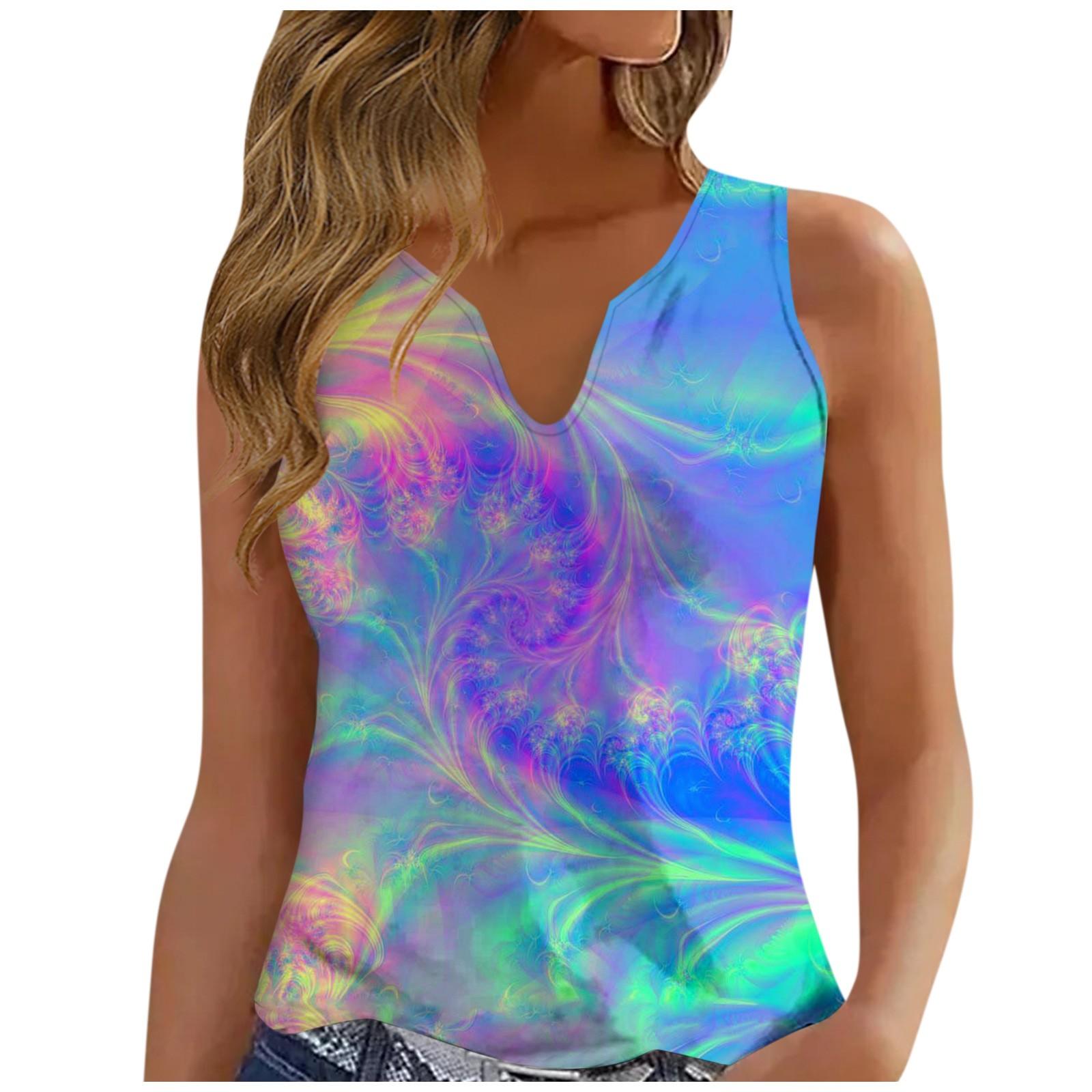 

Women s Fashion Vintage Floral Print Round Neck Sleeveless Casual T-shirt Tank Top XXL