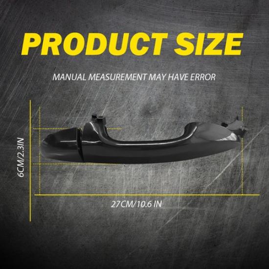 Exterior Door Handle For 2014- Toyota Corolla Rear LH Smooth Black Plastic V