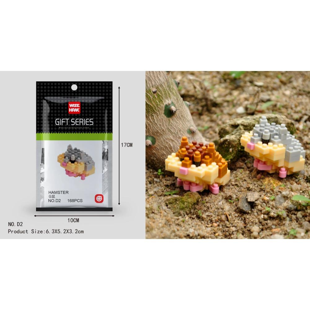 Kids Toy Mini Building Blocks Micro Bricks Eagle Moose Dog Cat Bird Animals 3D Model Bag Gifts Educational Toys For Children