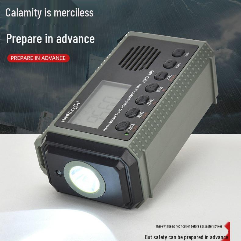 

Світлодіодне аварійне радіо на сонячній батареї з ручним приводом, повний діапазон, SOS-сигнал English Version