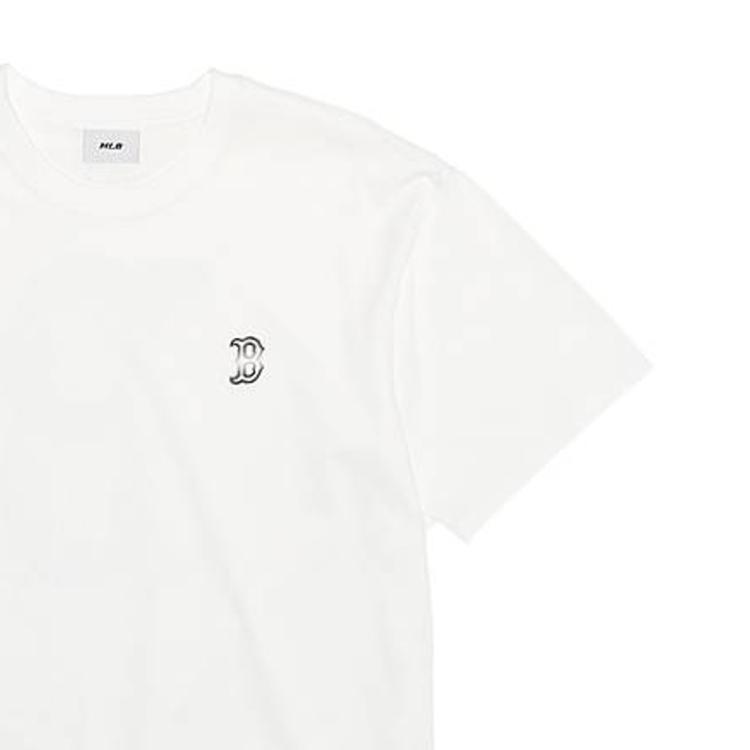 MLB Monogram Series Boston Red Sox Ss26 Short Sleeve Gradient Floral Label Cool Loose T-Shirt Unisex T-Shirts 3ATSM2063-43IVS