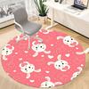 1pc Rabbit Heart Pattern Carpet for Office Non Slip, Round Carpet, Soft & Comfortable, Carpet for Office, Lightweight Round Floor Mat