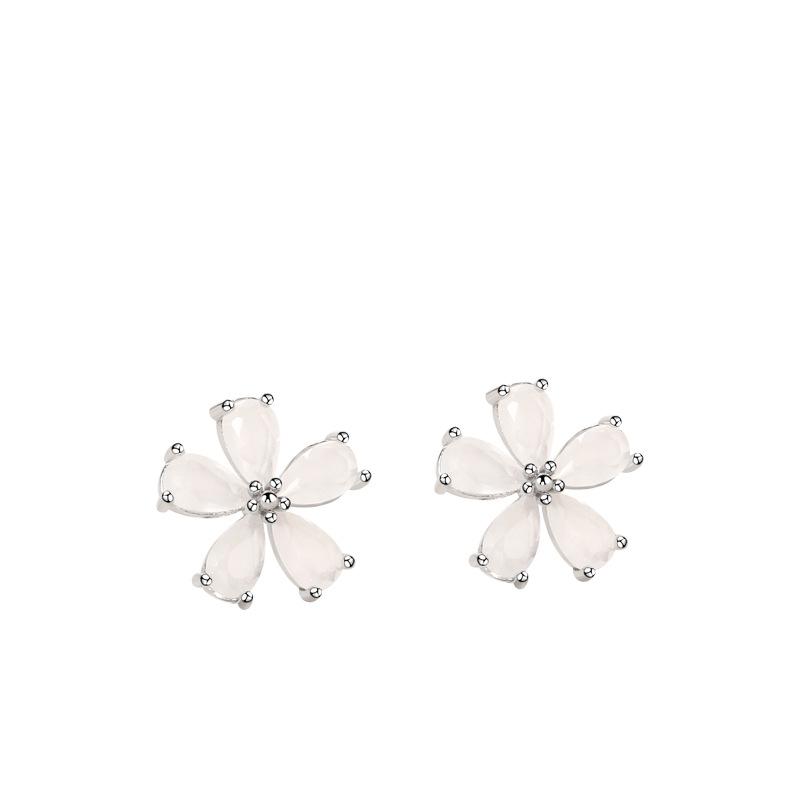 Náušnice Sakura Stud pre ženy Nové Trendy Ľahký Luxus Niche High-end Kvetinové Náušnice Hanfu Jesenné a Zimné Modely