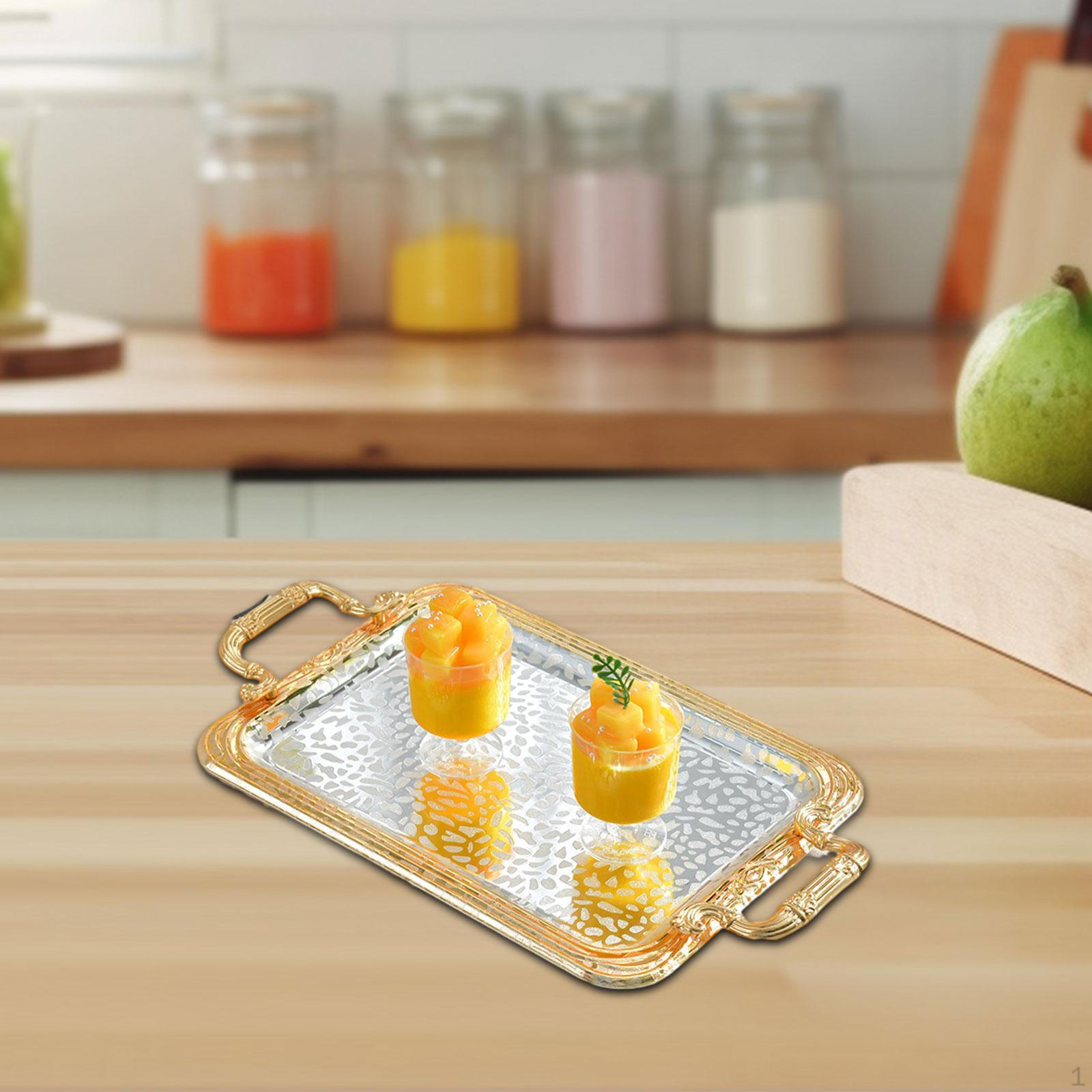 

Поднос для сервировки, декоративное железное искусство с ручками, украшения для десертов, туалетный столик для кафе S