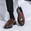 Nappe Frange Formale Pelle Nera Scarpe con Plateau da Lavoro per Uomo Stile Britannico Scarpe Brogue Uomo Scarpe da Cerimonia da Uomo