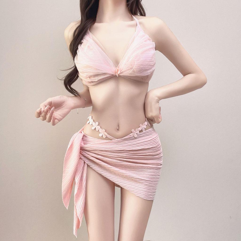 Women's Sexy Three-Piece Bikini Set for Resort and Hot Spring