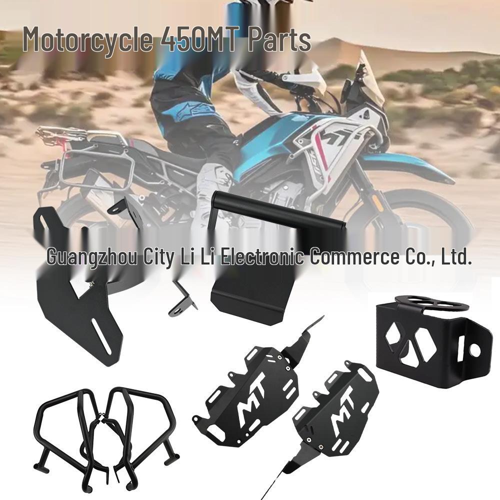 2025 CFMOTO Motorcycle Accessories: Bumper Side Bag, Navigation & License Plate Brackets, Oil Tank Cap