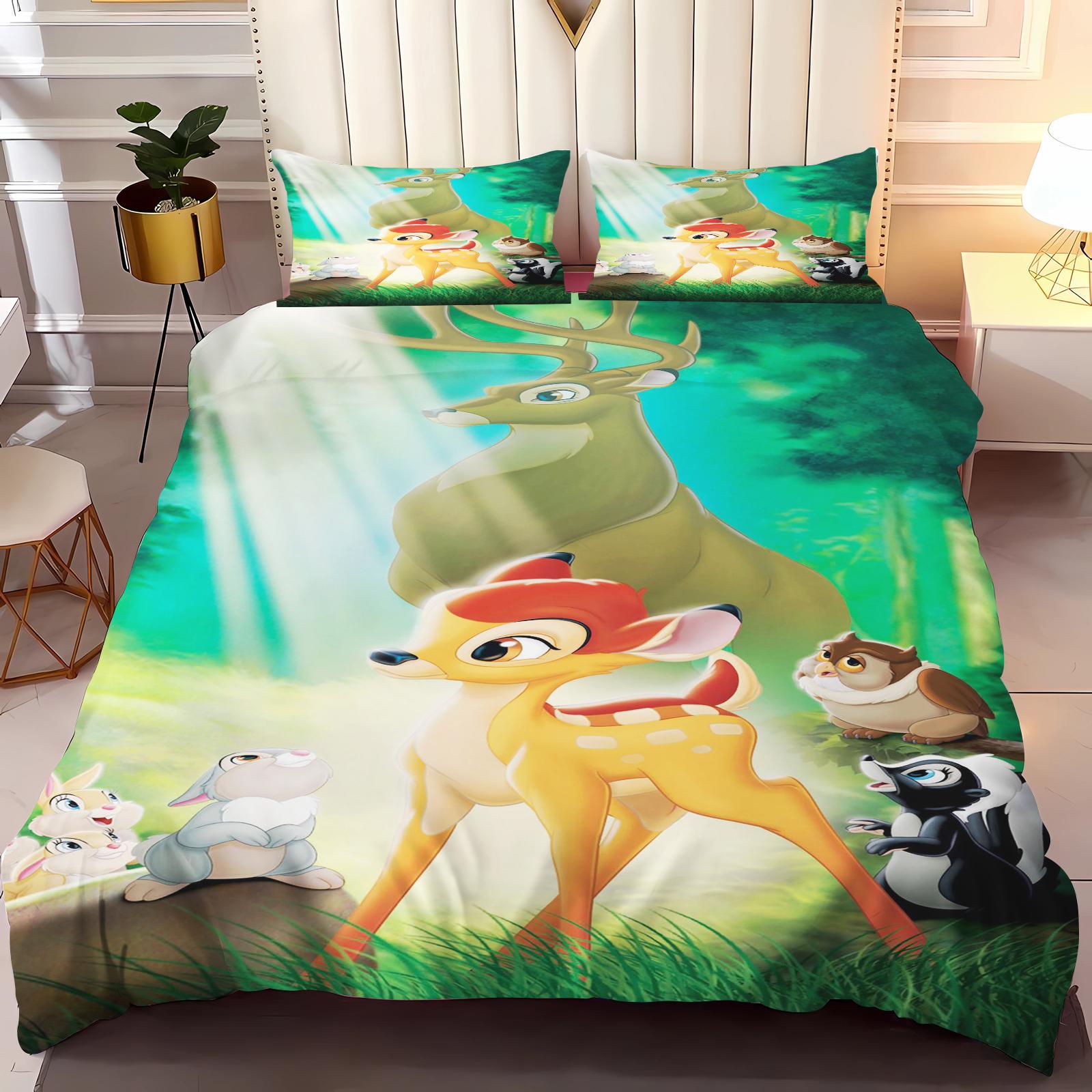 

Bambi Anime Home Bedroom Comforte Nordic polyester material suitable for children and adults 3-piece set 180*220cm 3pcs