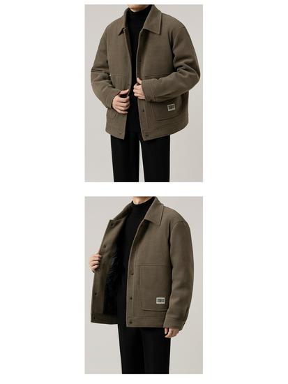 Herren Casual Revers Leichte Jacke – Verdickter Amerikanischer Stil für Frühling und Herbst