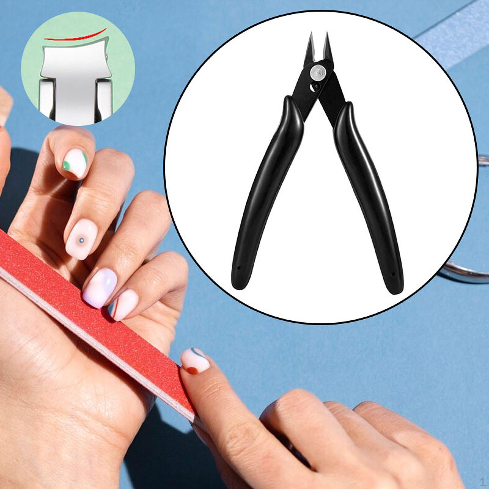 

Ножницы для дизайна ногтей Инструмент для самостоятельного снятия украшений Маникюрные щипцы Стразы Кусачки чёрный