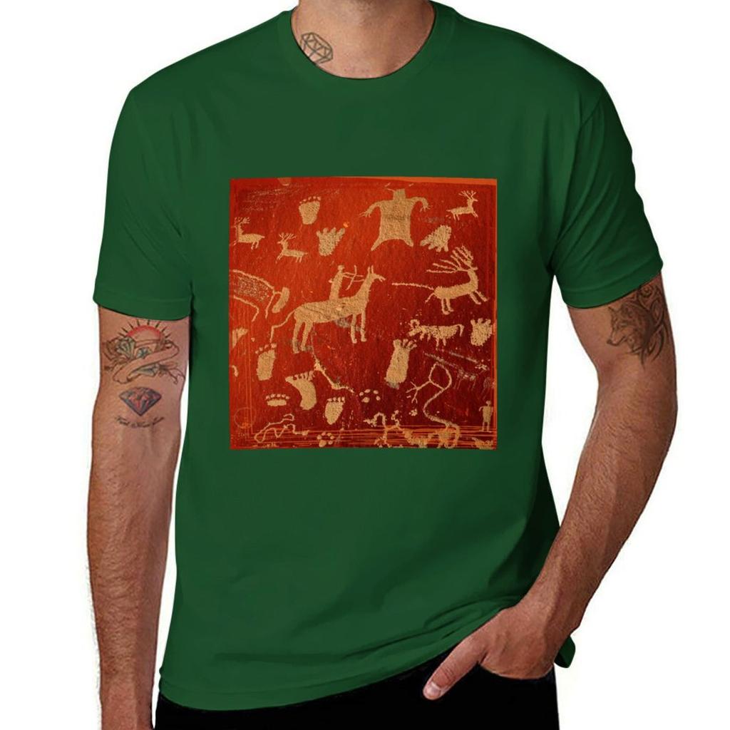 Petroglyphs on newspaper rock at Canyonlands national park Tshirt quick drying boys animal print sweat shirts men