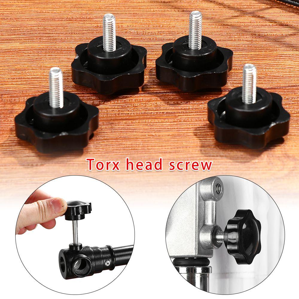 

4PCS Black M6 M8 Threaded Star Shaped Head Knob Star Knobs Grips Carbon Steel Thumb Screw M6*16-4Pcs