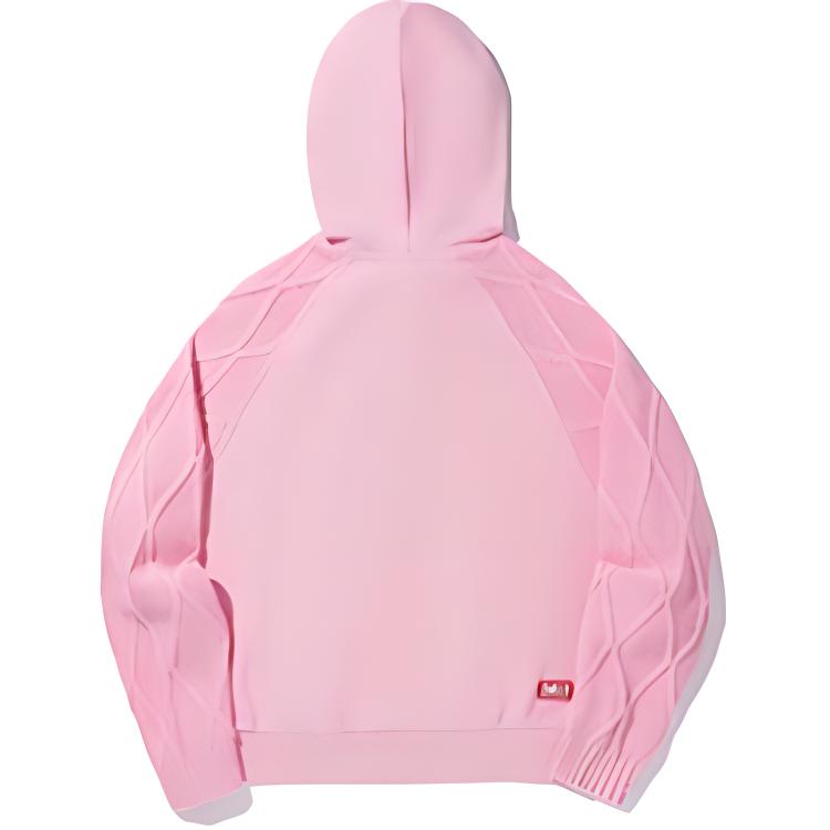 Li Ning X MEDM Collaboration Daily Progress Series Patchwork Hooded Comfortable Breathable Versatile Loose Sweatshirt Women Sweatshirt AWDV768-5
