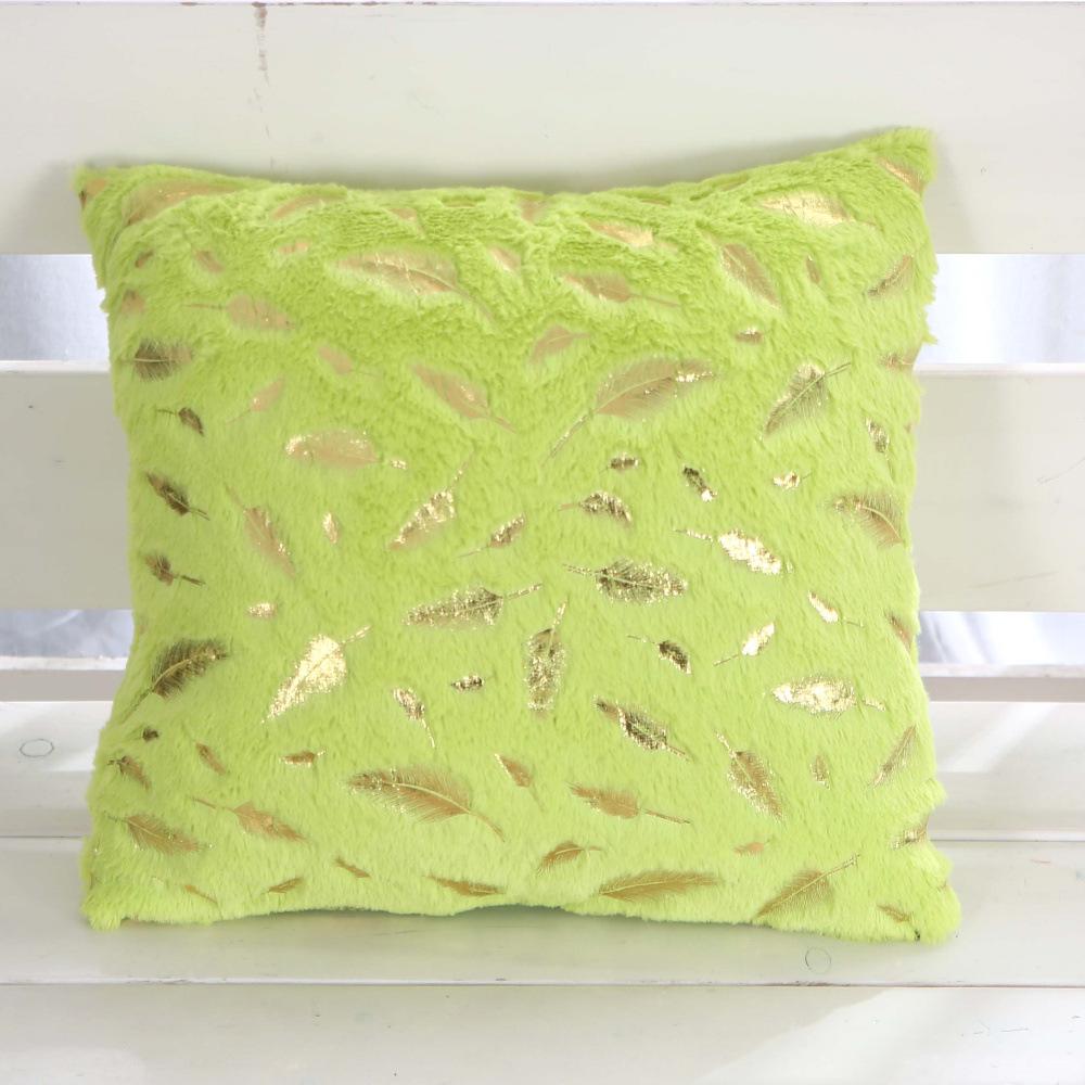 Hot Stamping Plush Leaf Series Pillow Pillow Case Pillow Bed Bedside Pillow