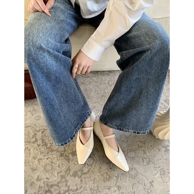 French Mary Jane Single Shoes Women'S Shoes New Spring Evening With Skirt Doudou Low Heeled Ladyshoes