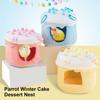 Cake Shape Bird Nest for Parrots Plush Sleeping Bed Nest Birdcage House for Small Birds Hanging Hammock Bird Cage Decors