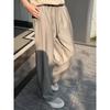 Lazy style drooping casual pants for men in summer, loose and wide legs, comfortable and simple, solid color drawstring pants