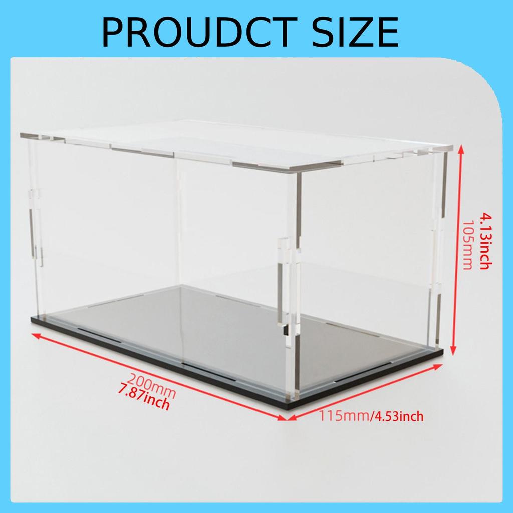 1Pcs Acrylic Model Car Display Case 1: 24 Scale Clear Diecast Display Boxes with Black Base Model Car Storage Case