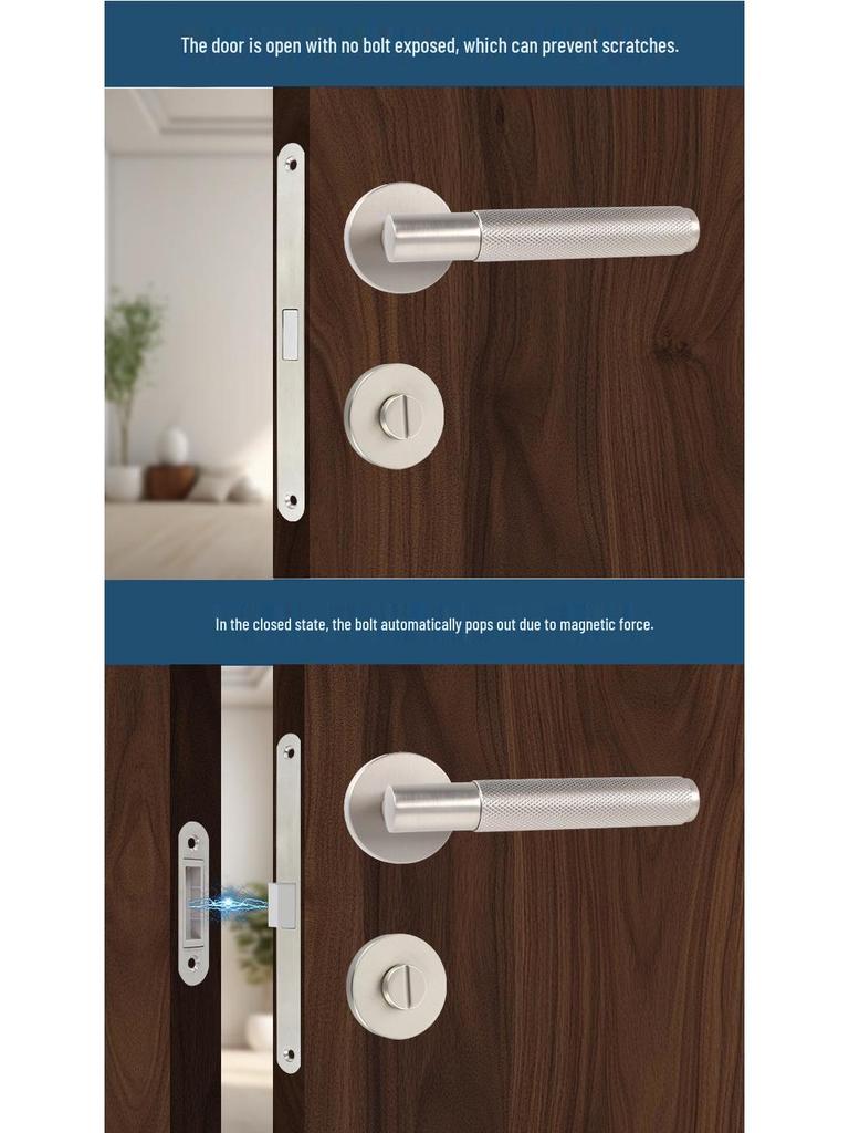American Style Knurled Door Lock Set for Bedroom and Bathroom Doors