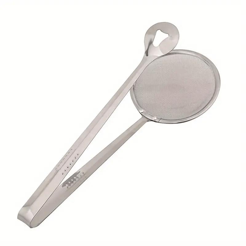 

Frying Oil Strainer Spoon Food Strainer, Kitchen Colander Stainless Steel Fried Food Strainer. Food Filter Tongs for Frying Food срібний