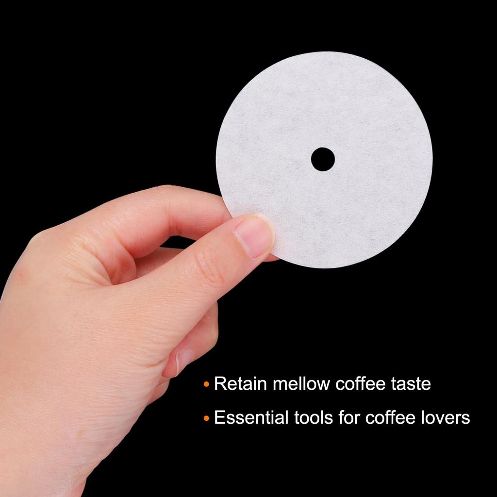 uxcell Round Paper Disposable Coffee Filters with Holes, 2.52" OD, for Espresso Makers, Cafes, and Offices, Pack of 400, White
