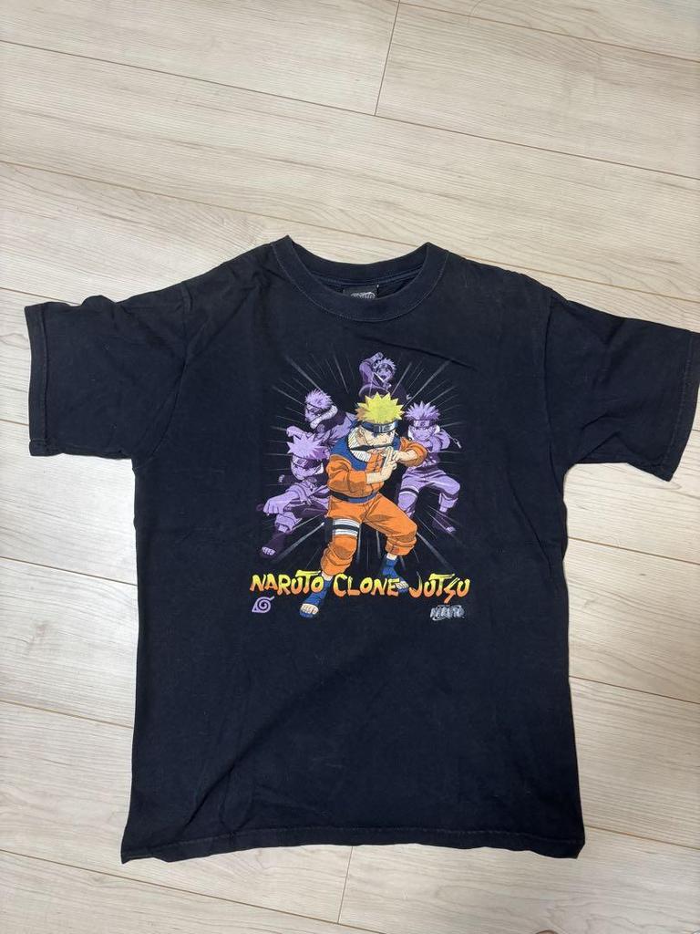 [USED] Rare M size 2000s Naruto Boys' Kage Bunshin T-shirt
