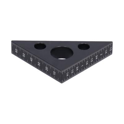 45 Degree Triangle Ruler Aluminum Alloy 15mm Thickness Measuring Tool for Woodworking