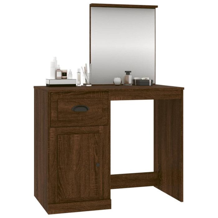 VidaXL Dressing Table with Mirror, Makeup Table with Storage, Cosmetic Table, Bedroom Furniture, Modern, 816767