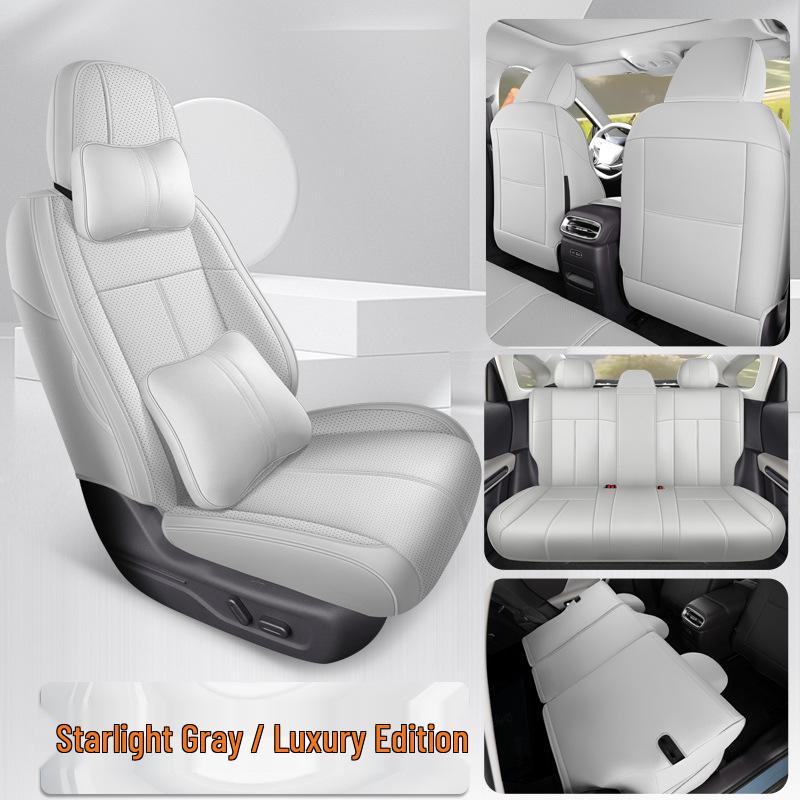 2025 Perforated Leather Seat Cushion for Leapmotor LAFA5: Vehicle-Specific, All-Season, Fully Enclosed Standard (No headrests)