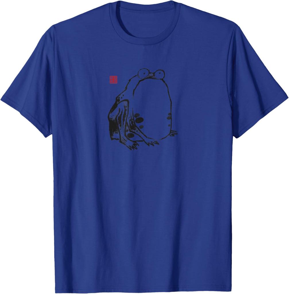 Grumpy Frog Japanese Sumie Art Graphic Tee Vintage Inspired Casual Cotton TShirt