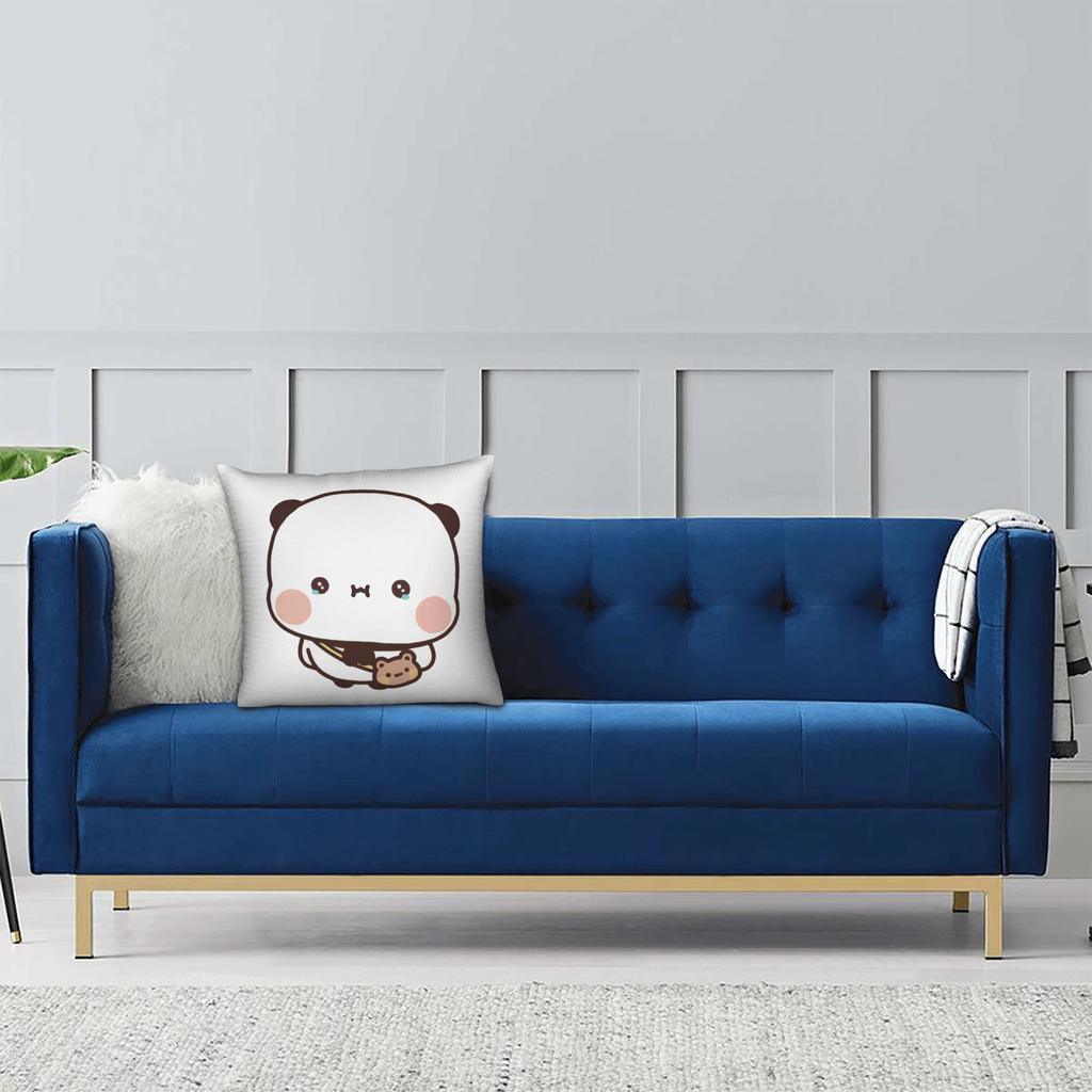 Cute Panda Bear Bubu Dudu Pillowcase Printed Polyester Cushion Cover Decor Throw Pillow Case Cover Home Zipper 18''