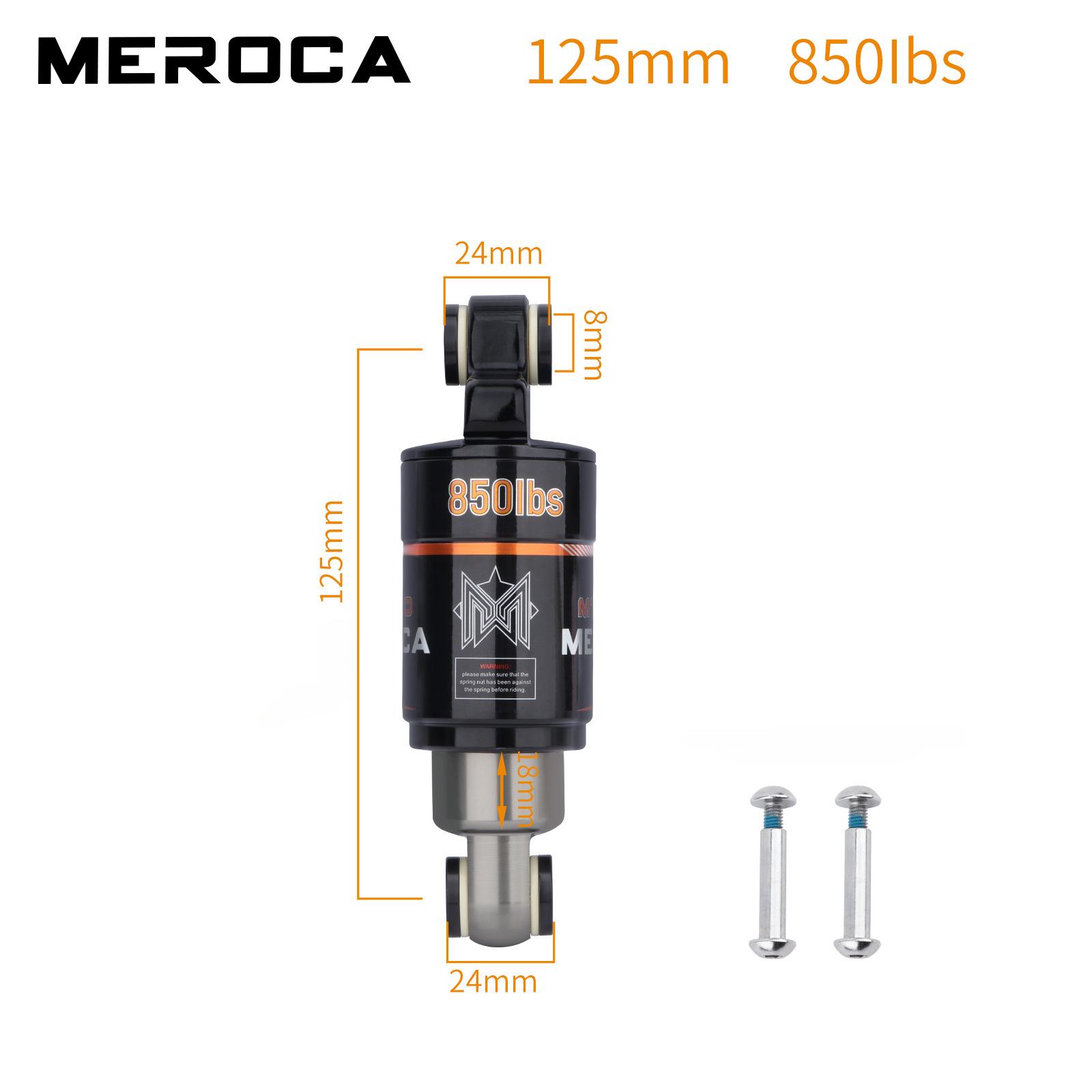 MEROCA Bicycle Rear Shock Absorber MT-100 Oil Spring adjustable Shock Absorber 125/150/165/190mm for Scooter Mountain Bike 125mm x 850 lbs