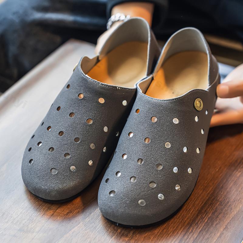 Fashion 2025 Autumn New Concise Low Top Casual Cool Slippers for Men Fashion Trend Versatile Hollow Breathable Comforatble Flat Sandals