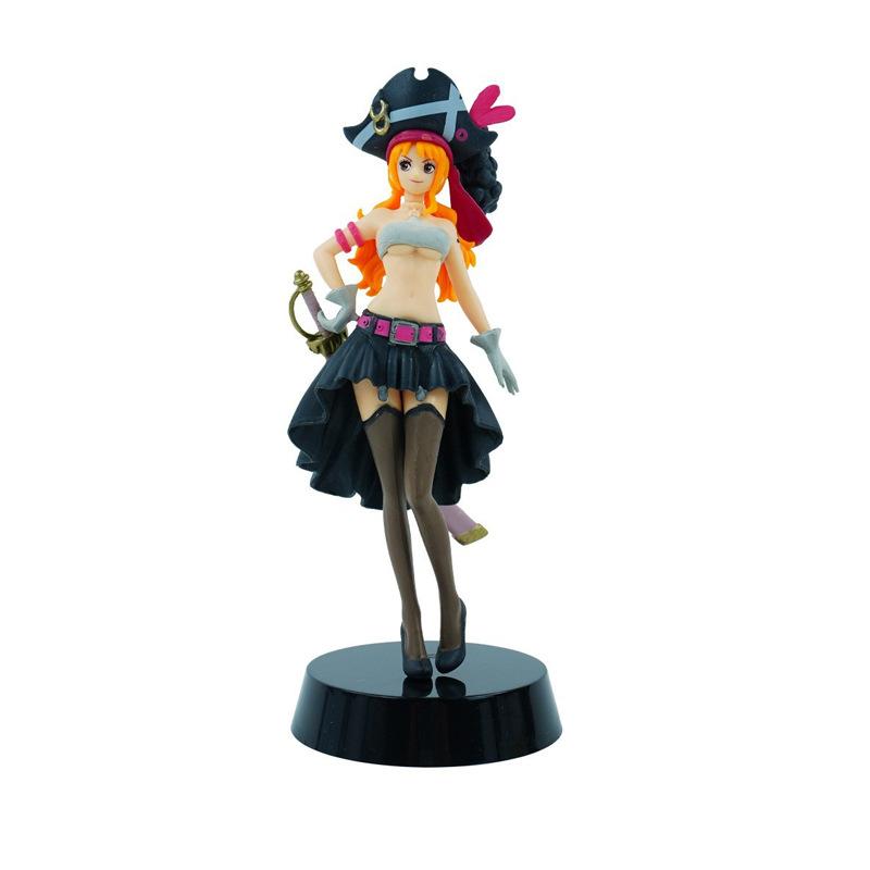 Anime One Piece Nami Black Clothes Action Figure ONE PIECE FILM RED Dress Up Figurine PVC Collectible Model Toy Birthday Gift