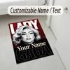 Personalized Crystal Velvet Carpet,Lady Gaga Custom Printed Name, Plush Area Rug For Home Indoor Decor