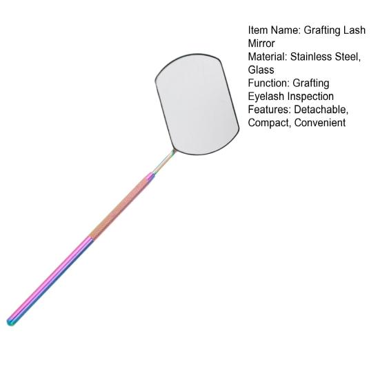 Detachable Lash Mirror Compact Convenient Handheld Anti-rust Sturdy Grafting Lash Mirror for Easy Eyelash Extensions