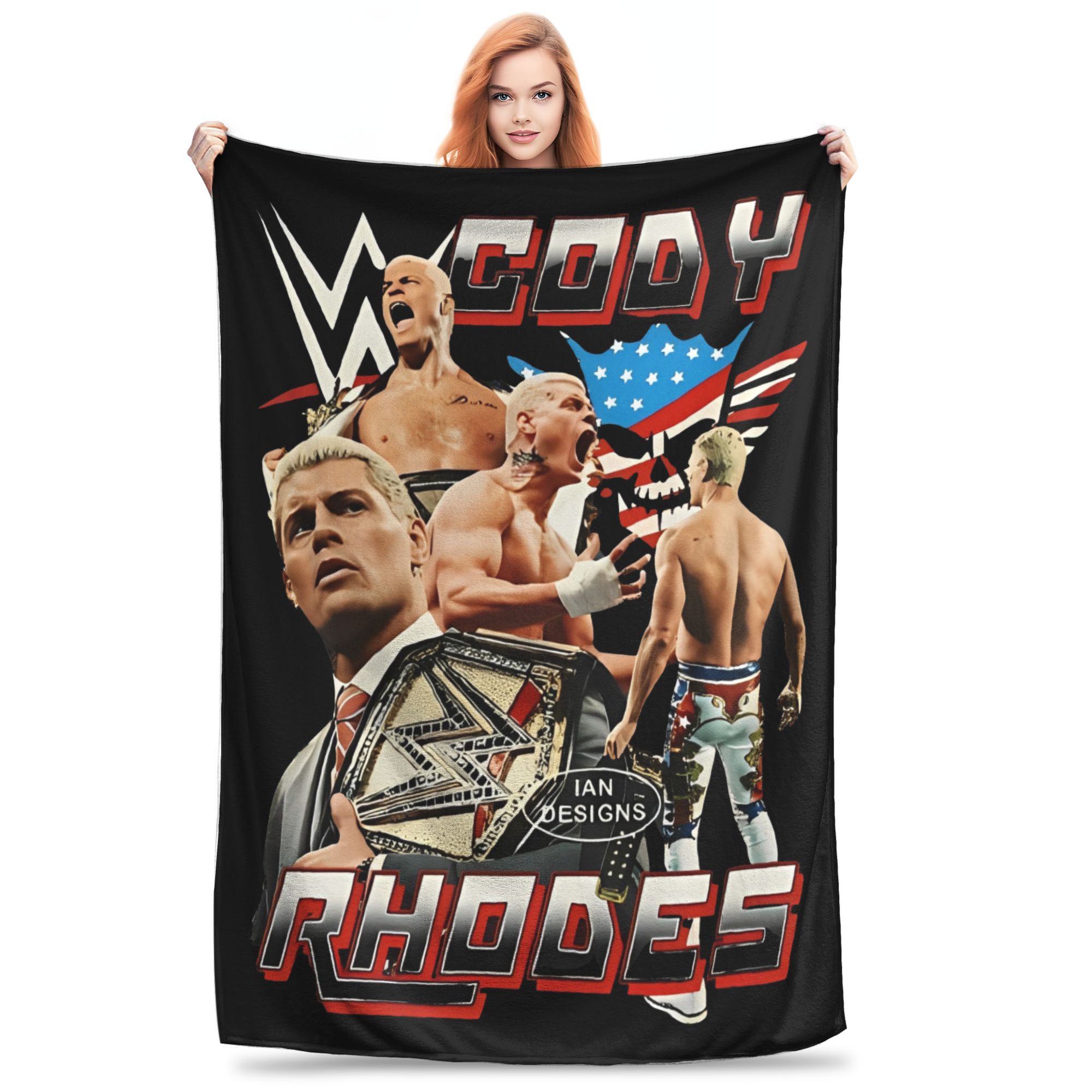 Винтажные вязаные пледы Cody Rhodes Пушистый плед для путешествий в самолете Персонализированный легкий покрывало 30x40in
