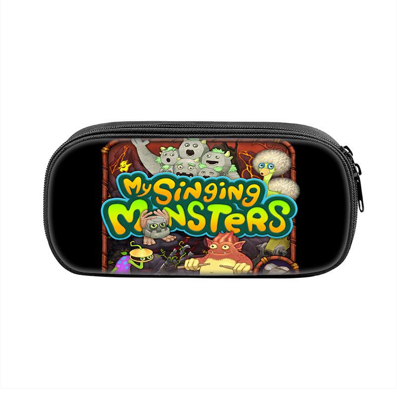 My Singing Monsters Pencil Case Nylon Storage For Students With Fun Cartoon Design