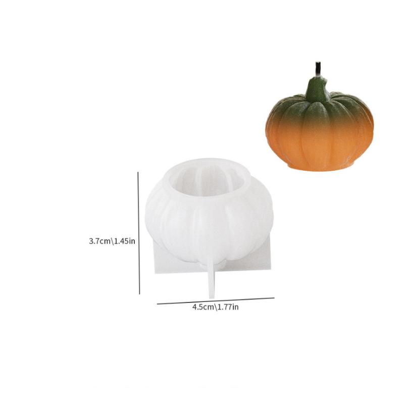S/M/L Pumpkin Silicone Candle Mold Diy 3D Halloween Ornament Scented Candle Mold Concrete Craft Gift Party Decor Making Tools