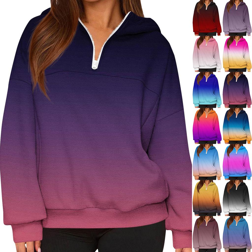 Women's Fashionable Solid Color Hooded Long Sleeved Sports Casual Pullover Sweatshirt Top