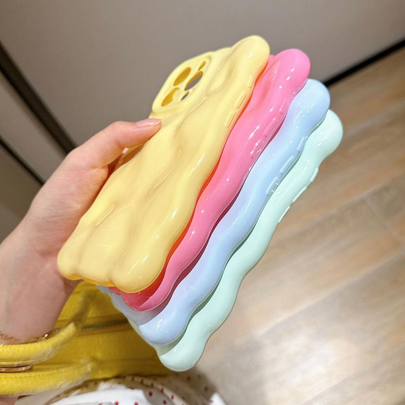 Ins 3D Clouds Waves Dopamine Color TPU Phone Case For For Iphone 17 Air 16 1 14 Plus 13 12 11 Pro Max Soft Shockproof Back Cover