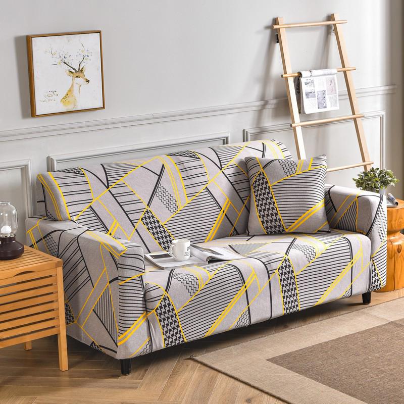 Printed Sofa Covers for Living Room Elastic Corner Couch Cover L Shaped Chaise Longue Slipcover Furniture Protector 1/2/3/4 Seat
