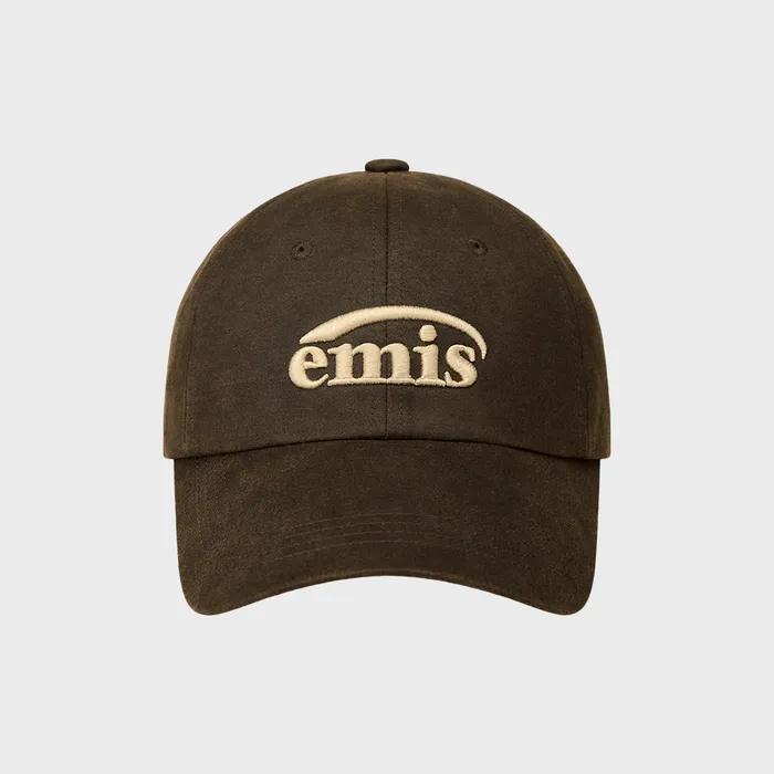 WASHED FAUX LEATHER BALL CAP-BROWN