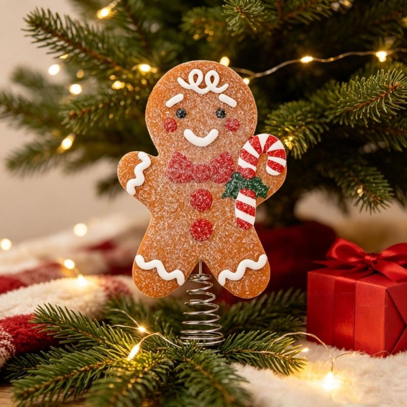 PVC Christmas Cookie Character Decoration for Holiday Tree, with Metal Frame and Coil Base for Tabletop Arrangement