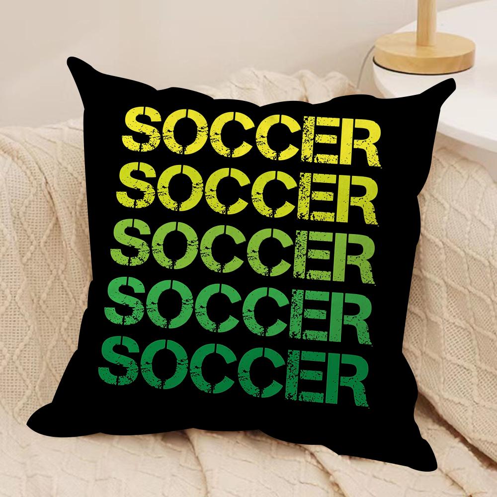 Soccer Lover Football Cushion Cover Soft Plush Fabric DoubleSided Printed Cushion Covers for All Seasons Modern HomeDecor Gift