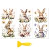 1set 3 Sheets 3 Styles PVC Waterproof Decorative Stickers Self Adhesive Floral Decals for Furniture Decoration Rabbit 300x150mm 1 Sheet/style